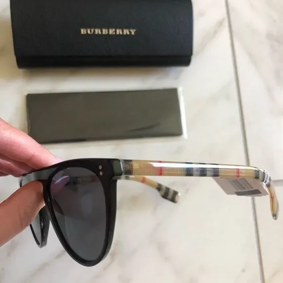🔥NEW POLARIZED BURBERRY FLAT TOP SUNGLASSES - Picture 9 of 14
